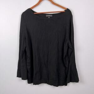 Lane Bryant plus size 14/16 solid black flare sleeve sweater